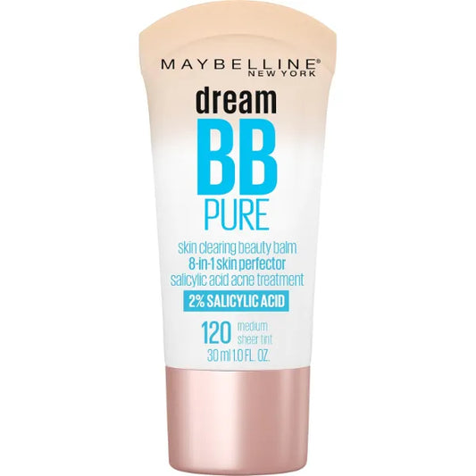 Maybelline New York Dream Pure Skin Clearing BB Cream, 8-in-1 Skin Perfecting Beauty Balm With 2% Salicylic Acid, Sheer Tint Coverage, Oil-Free, 1 Count