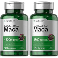 Horbäach Maca Root Capsules for Men and Women 120 Pills High Potency Extract Non GMO and Gluten Free Formula