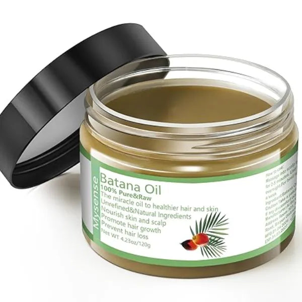 Mysense Raw Batana Oil, 100% Pure Unrefined and Organic Growth Oil from Honduras, Scalp Care for Women & Men, Prevent Hair Loss, Promote Hair Thickness