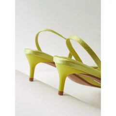 MAX FASHION Embellished Slingback Pumps with Stiletto Heels-Green