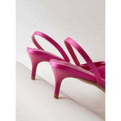 MAX FASHION Embellished Slingback Pumps with Stiletto Heels-Pink