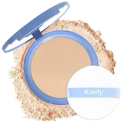 Kaely Pressed Face Powder Compact, Oil Control Flawless Makeup Setting Powder, Perfection Matte Compact Powder Foundation, polvo compacto de maquillaje, Lightweight Waterproof