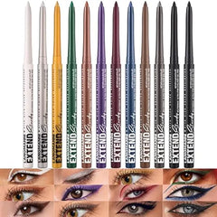 LANGMANNI Metal Colorful Eyeliner Pencil Set Matte & Shimmer Eye Makeup,Smooth Use Long Lasting & Waterproof Eyeliner Set