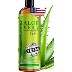 Seven Minerals Organic Aloe Vera Gel – 100% Pure, Freshly Cut Aloe, Vegan & Unscented | Face, Skin, Hair & Sunburn Relief