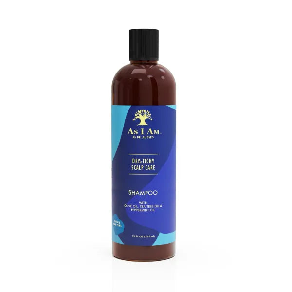As I Am Dry & Itchy Scalp Care Shampoo 12 oz Cleanses & Moisturizes Olive, Tea Tree & Mint