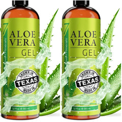 Seven Minerals Aloe Vera Gel - 99% Organic, Big 12 oz - NO XANTHAN, so it Absorbs Rapidly with No Sticky Residue - made from REAL JUICE, NOT POWDER
