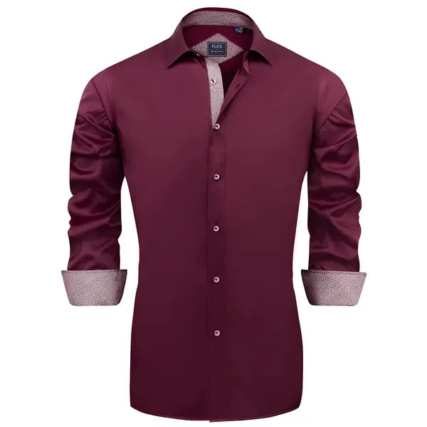 Alimens Gentle Mens Stretch Cotton Business Shirt Long Sleeve