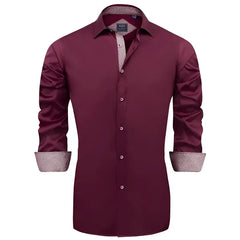 Alimens & Gentle Mens Stretch Cotton Business Shirt Long Sleeve Wrinkle-Free Dress Shirt