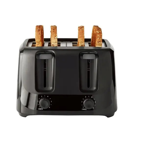 Mainstays 4-Slice Toaster with 6 Shade Settings and Removable Crumb Tray, Black