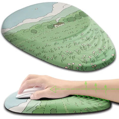 Armanza Mouse Pad, Ergonomic Mouse Pad with Wrist Rest Support and Non-Slip PU Base, Cute Computer Mousepad for Pain Relief, Office & Home