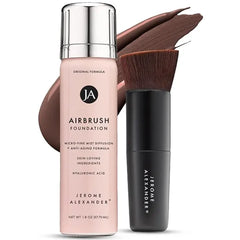 Jerome Alexander MagicMinerals AirBrush Foundation 2 Piece Set with Airbrush Foundation and Kabuki Brush Spray Makeup with Anti aging Ingredients for Smooth Radiant Skin