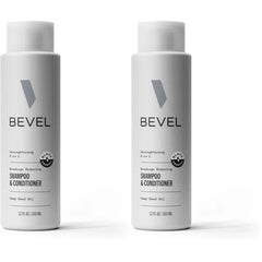 Bevel Shampoo and Conditioner for Men with Hemp Seed Oil and Biotin, 2 in 1 Strengthening Formula Conditions and Moisturizes Hair to Reduce Breakage, 12 Oz