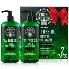 Viking Revolution Tea Tree Body Wash Soap for Men - Helps Athlete's Foot, Jock Itch, Eczema & Body Odors - Extra Strength Tea Tree Oil Men's Body and Foot Wash