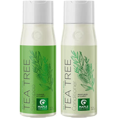 Maple Holistics Tea Tree Shampoo and Conditioner Set - Sulfate Free Clarifying Shampoo and Conditioner for Oily Hair & Scalp Care with Australian Tea Tree Oil - Complete Dry Scalp Treatment for Build Up