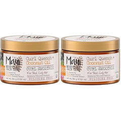 Maui Moisture Curl Quench + Coconut Oil Hydrating Curl Cream Smoothie, Curly Hair Styling Cream with Coconut Oil & Papaya Butter Helps Tame Frizz & Enhance Softness, Silicone Free