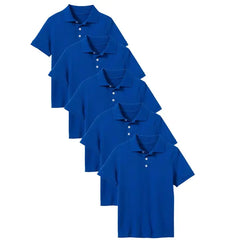 5-Pack School Uniform Tagless Polo Tshirt for Little Boys & Big Boys