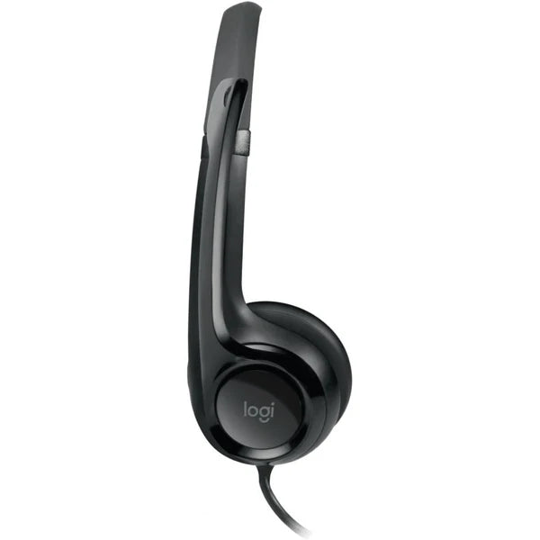 Logitech H390 Wired USB On-Ear Stereo Headphones (981-000406) - Black