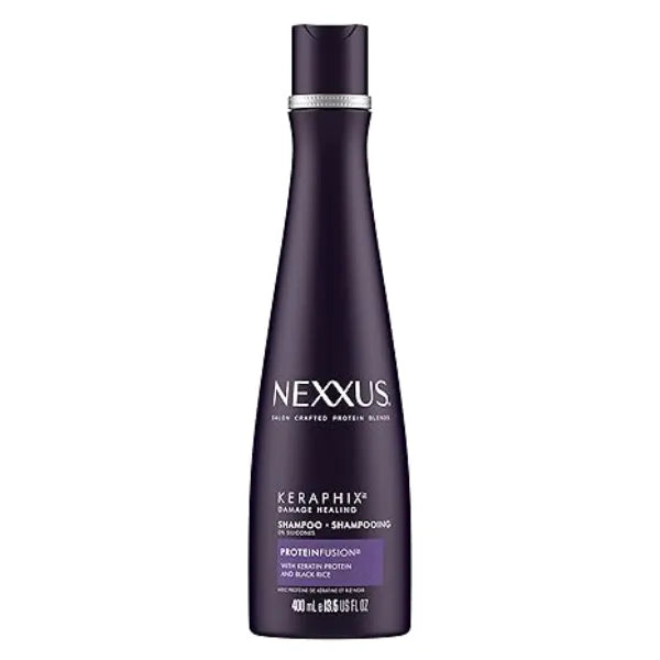 Nexxus Keraphix Shampoo With ProteinFusion for Damaged Hair Keratin Protein, Black Rice, Silicone Free