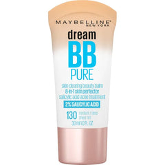 Maybelline New York Dream Pure Skin Clearing BB Cream, 8-in-1 Skin Perfecting Beauty Balm With 2% Salicylic Acid, Sheer Tint Coverage, Oil-Free, 1 Count