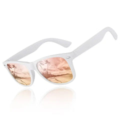 LINVO Classic Retro Polarized Black Sunglasses for Men Women Fishing Driving Hiking
