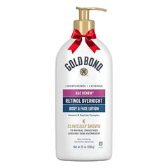 Gold Bond Age Renew Retinol Overnight Body & Face Lotion, With Retinol & Peptide Complex, for Dry Skin.