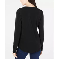 Women's Zip-Pocket Blouse, Created for Macy's-Black