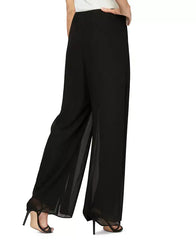 Wide-Leg Chiffon Pants, Created by Macy's-Black