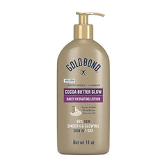 Gold Bond Cocoa Butter Glow Daily Hydrating Lotion with Shea Butter, Cocoa Butter & Coconut Oil, Exfoliating Moisturizer for Dry Skin