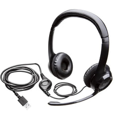 Logitech H390 Wired USB On-Ear Stereo Headphones (981-000406) - Black