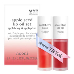 NOONI Korean & Vegan Appleseed Lip Oil Collection – Long-Lasting Hydrating, Plumping, Waterproof Lip Stains