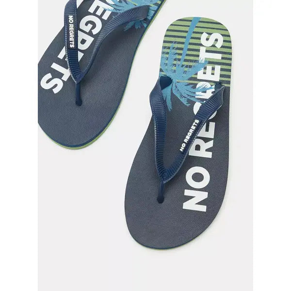 Typographic Print Flip Flops