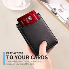 Hongan Slim Wallet for Men - Leather Bifold with RFID Blocking & Money Clip