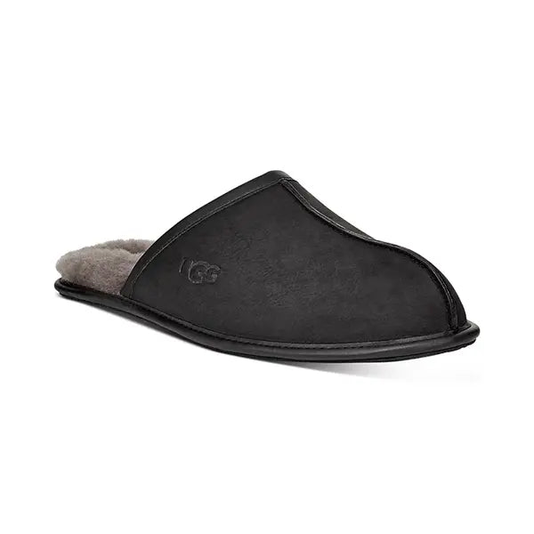 UGG® Men's Scuff Leather Loafers, Stylish and Comfortable Slip-On Footwear for Men, Black