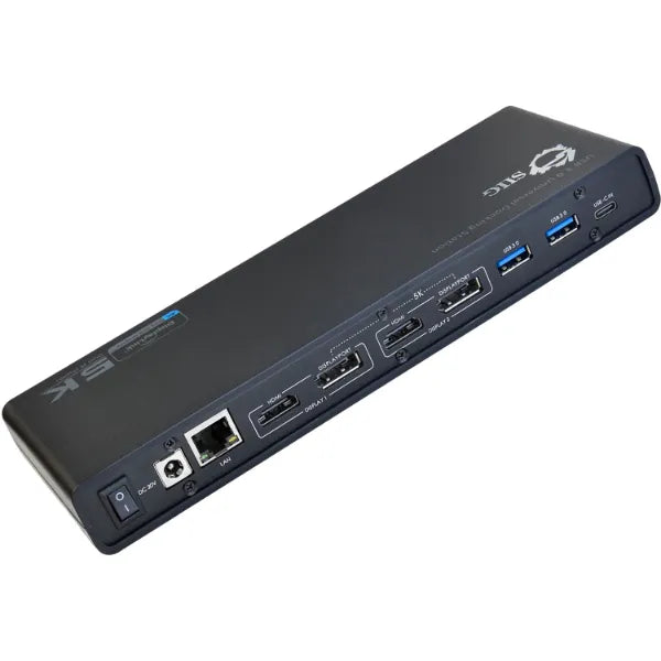 SIIG Dual 4K 60Hz USB-C Docking Station - Thunderbolt 3 Compatible, Single 5K Output, 2 HDMI, 2 DisplayPort, 6 USB 3.0, Gigabit Ethernet for Windows & Mac