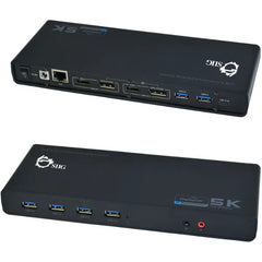 SIIG Dual 4K 60Hz USB-C Docking Station - Thunderbolt 3 Compatible, Single 5K Output, 2 HDMI, 2 DisplayPort, 6 USB 3.0, Gigabit Ethernet for Windows & Mac