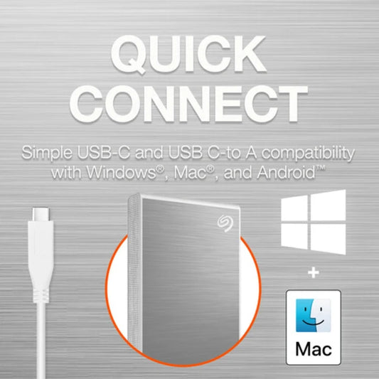 Seagate One Touch Portable SSD USB 3.2 Gen 2 External – Silver