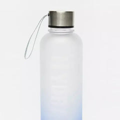 Printed Ombre Water Bottle with Lid and Wrist Loop blue