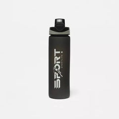 Printed Water Bottle with Spout Lid black