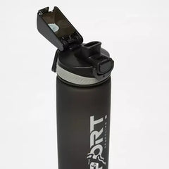 Printed Water Bottle with Spout Lid black