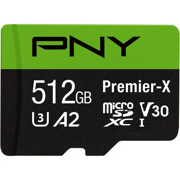 PNY Premier-X UHS-I microSDXC Memory Card with Adapter 100MB/S - 512GB