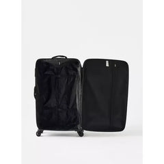 Max fashion Textured Softcase Trolley Travel Bag with Retractable Handle black