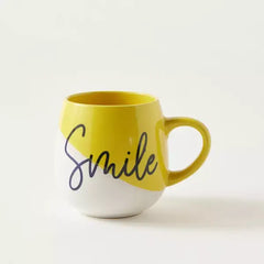 Max fashion Smile Print Stoneware Mug - 532 ml yellow