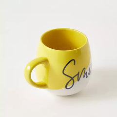 Max fashion Smile Print Stoneware Mug - 532 ml yellow