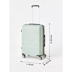 Max fashion Textured Hardcase Trolley Bag with Retractable Handle green
