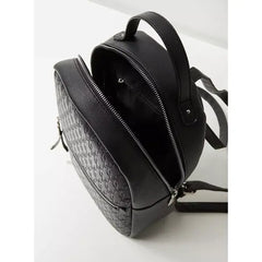 MAX FASHION Textured Backpack with Shoulder Straps and Zip Closure-Black