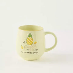 Max fashion Pineapple Print Stoneware Mug - 455 ml yellow