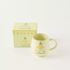 Max fashion Pineapple Print Stoneware Mug - 455 ml yellow