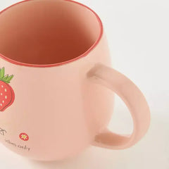 Max fashion Strawberry Print Stoneware Mug - 455 ml pink