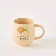 Max fashion Orange Print Stoneware Mug - 455 ml orange
