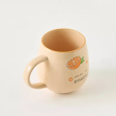 Max fashion Orange Print Stoneware Mug - 455 ml orange
